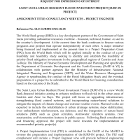 Government of Saint Lucia: Saint Lucia Urban Resilient Flood Investment Project (SURF-IN Project) - Project Engineer